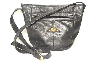 B H SMITH Shoulder Bag Purse Black Pebble Leather Roomy  * VG+ - Image 1 of 4