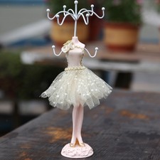 Pink Resin Mannequin Jewelry Display Stand Organizer Showcase Hanger Holder