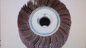 3-1/2" DIAMETER X 2" FACE WIDTH,COATED UNMOUNTED FLAP WHEEL,180 GRIT, **4 PACK** - Picture 1 of 6