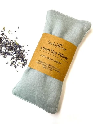 Organic Linen Eye Pillow Lavender Flaxseed Relaxation Stress Relief Yoga Heat... - Image 1 of 4