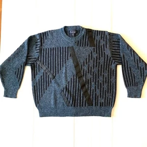 Vtg Boulevard Club for Big Man by Block 1X Long Sleeve Crew Neck Sweater GrandPa - Picture 1 of 8