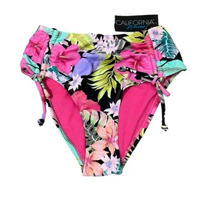 California Waves Tropical Floral Bikinihose Damen Gr. S High Waist Schwimmen - Bild 1 von 4