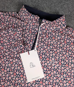 Rhoback The Azalea 2.0 Performance Q Zip Mens XL Navy/Blossom Pink Masters NWT - Picture 1 of 10