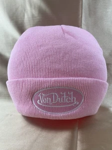 Von Dutch Unisex Adult Beanie Rose Pink Stretchable One Size High Quality New - Picture 1 of 6