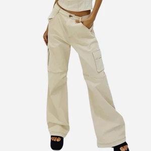 Princess Polly Tan Wide Leg Baggy Pants Jeans Cargo 4 - Picture 1 of 6