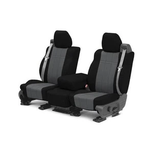 For Toyota Tundra 05-06 NeoSupreme 1st Row Black & Charcoal Custom Seat Covers - Picture 1 of 3