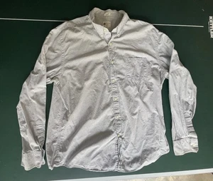 Camicia J Crew uomo XL grigio e bianco check Oxford sartoriale cotone - Foto 1 di 7