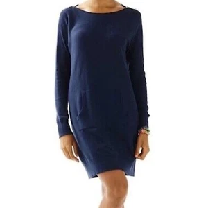 Lilly Pulitzer Mujer Azul Marino Jupiter Mezcla Lana Suéter Vestido Talla Med Usado en Excelente Condición - Imagen 1 de 9
