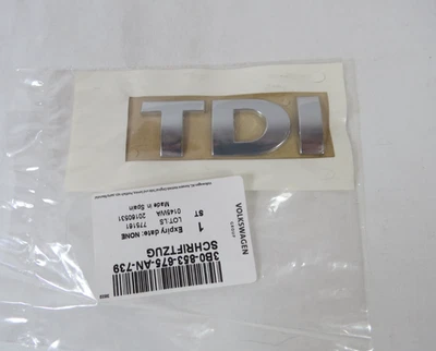 Emblema VW Golf Jetta TDI para maletero trasero 1999-2006 logotipo insignia cromada original OEM Foto 1 de 3