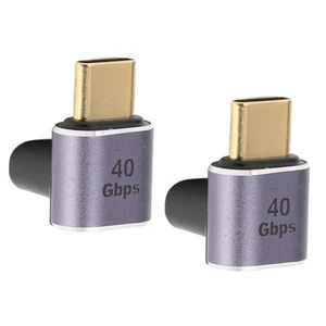 2x USB C Male To Female Adapter Right Angle 90° PD 100W 40Gbps 8K60Hz HD Type C - Picture 1 of 24
