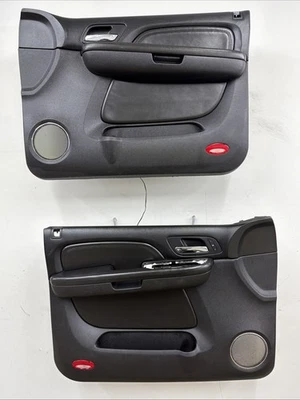 07-09 Cadillac Escalade Set Of Front Interior Power Door Panels OEM Black - Image 1 of 4