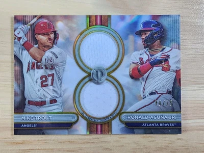 2024 Topps Tribute Mike Trout & Ronald Acuna Dual Relic 48/75 - Image 1 of 2
