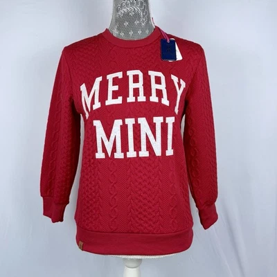 Moletom Simply Southern Merry mini malha de cabo vermelho feriado juvenil médio - Imagem 1 de 4