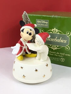 Mickey Mouse and Snowbabies Music Box Christmas Carols Department 56 - Picture 1 of 10