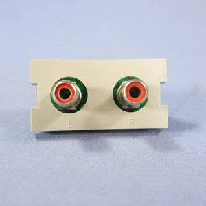Leviton 41291-1RG Gray MOS RCA Stereo Audio Wall Jack 1G Wallplate Insert Module - Picture 1 of 5