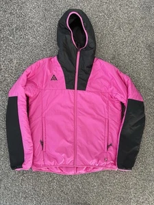 Nike ACG Jacket Pink Black Puffer Hooded Primaloft Size Small S Unisex - Picture 1 of 9