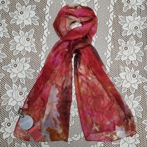 NUEVO CON ETIQUETAS Demdaco Bufanda Rectangular Gasa 24" x 72" Rojo Rosa Cañón Natural Transparente  - Imagen 1 de 9
