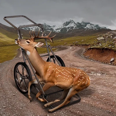 Carro de ciervos plegable carretilla utilitaria con capacidad de 500 libras para transporte de juegos Foto 1 de 4