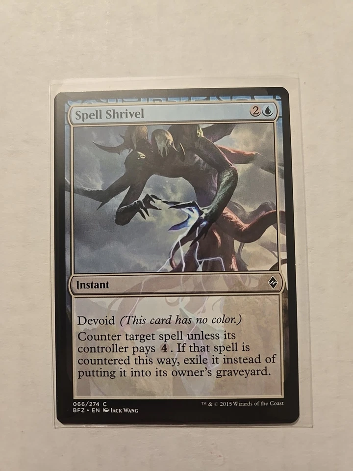 Spell Shrivel - Battle for Zendikar - LP - MTG Magic - Common - Instant  - Image 1 of 1