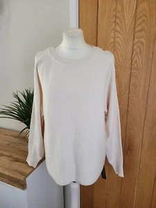 ROMAN Cold-Shoulder Jumper Long Sleeve Ivory Size Uk 14 BNWT - Picture 1 of 16
