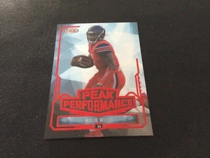 Malik Willis 2022 Sage Red Holo-Foil Peak Performance Insert - LIBERTY - PK-MW - Picture 1 of 2
