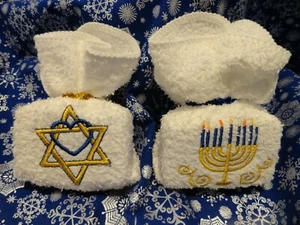 2 Hanukkah Passover Soap Cover Washcloth and Soap, Hostess / Guest Gift - Picture 1 of 1