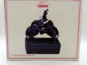 New Hand Crafted Elephant Jewel Box 2 Elephants By Seymor Mann MFR # GLE-103B - Picture 1 of 7