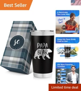 Durable 20 oz Stainless Steel Papa Bear Mug - Perfect Gifts for Awesome Dads - Picture 1 of 11