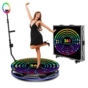 360 Photo booth Adjustable Video Booth Rotating Selfie Platform Automatic 115cm - Picture 1 of 12