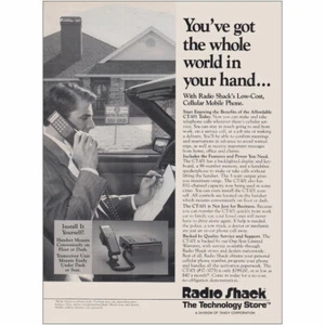1988 Radio Shack Cellular Mobile Phone: Whole World Vintage Print Ad - Bild 1 von 1