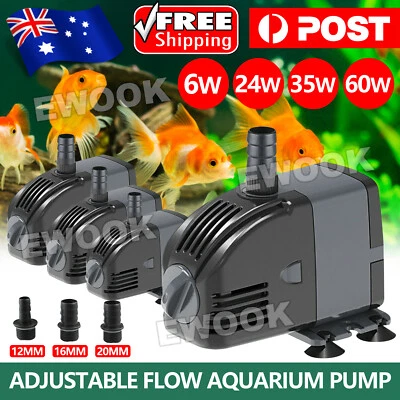 Adjustable Flow Aquarium Pump Water Submersible Fish Tank Fountain Pond Marine - image 1 of 4