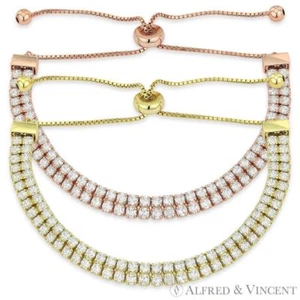 Pulsera de tenis estilo bolo de plata esterlina 0,5 mm cúbica de circonio circoniano 0,925 - Imagen 1 de 4