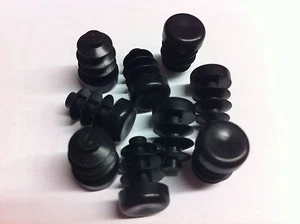 500 x 10mm Black Plastic Blanking End Caps Round Tube Insert Pipe Bung - Picture 1 of 1