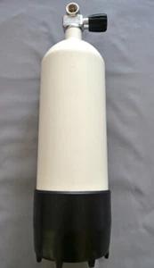 Tauchflasche 5 Liter 200bar komplett mit Mono-Ventil und Standfuss weiß - Picture 1 of 2