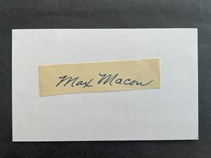 1938 CARDINALS: Max Macon, SIGNED 3x5, Died 1989
