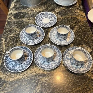 W T Copeland And Sons Gray Delhi Teacup (5) And Saucer (6) Set Late 1800’s - Picture 1 of 22