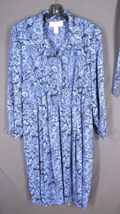 Vestido Blusa DE COLECCIÓN NUEVO CON ETIQUETAS DIANE ROBERTS NEGRO/AZUL Gasa Floral PLISADO talla 22.5 2X - Imagen 1 de 6