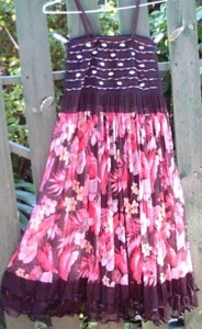 🌺NEW Wanhua Fashion Womens Sz6 SHIRRED BEADED Pretty HAWAIIAN PRINT Lined Dress - Imagen 1 de 16