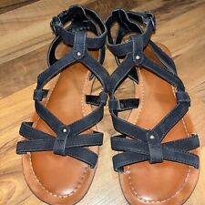 Indigo Rd Women's Size 7.5 Black Ankle Strap Sandals Flats Boho