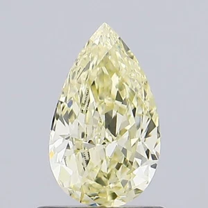 Fancy Light Yellow Pear Lab Grown Diamond For Engagement Ring - Picture 1 of 6