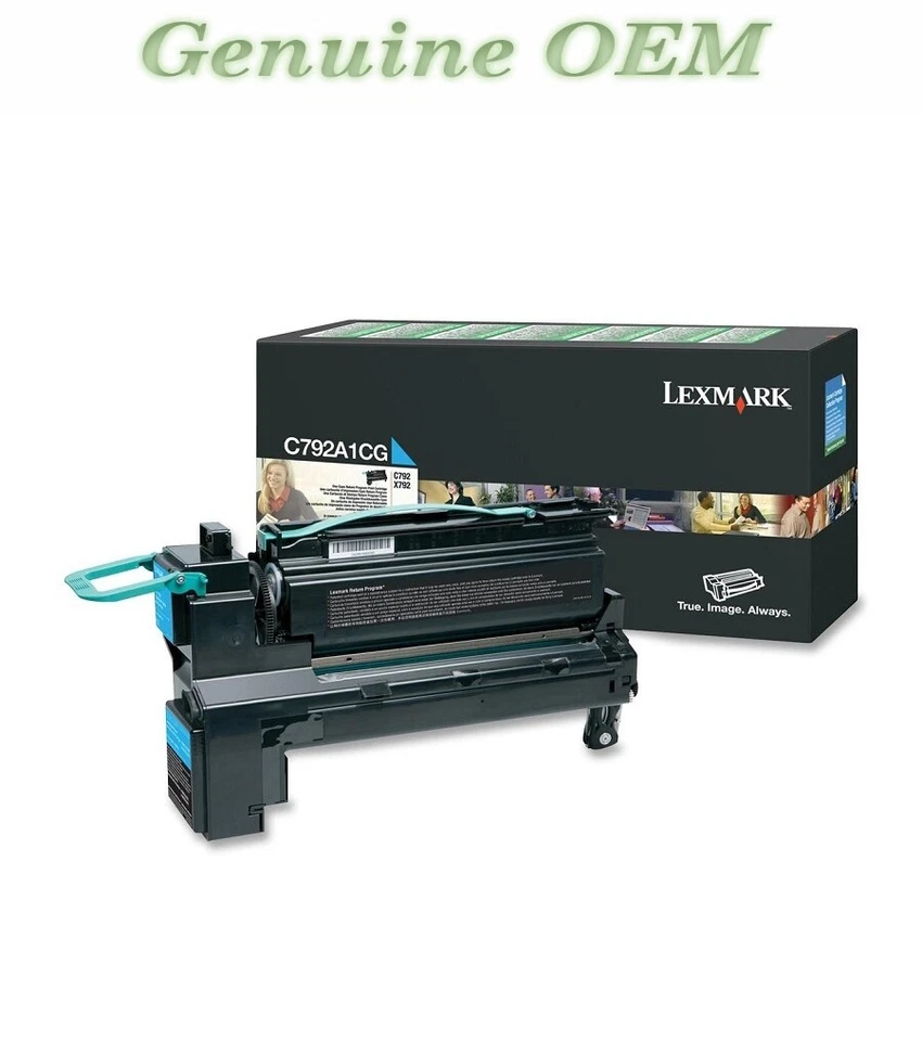 Tóner C792A1CG original OEM Lexmark C792, cian genuino sellado Foto 1 de 1