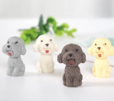 4- 100 Puddle Dog Puzzled Erasers Rubber Fun Stationery Kid Gift Removable party - Image 1 of 3