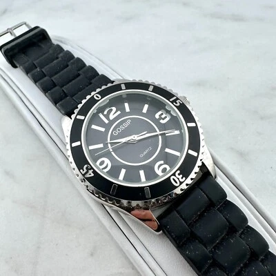 Reloj para mujer Gossip GSP816A correa de silicona de acero inoxidable negro - batería nueva Foto 1 de 4