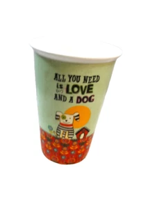 Natural Life Hund Figur Becher "All You Need Is Love And A Dog" 8oz - Bild 1 von 5