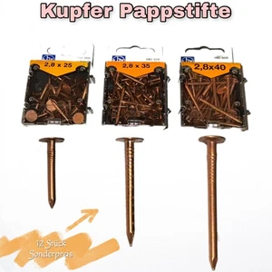 Dachpappstifte Kupfer Sonderposten 12 Kupfer Pappstifte 2,8x25 2,8x35 2,8x40 - Bild 1 von 4