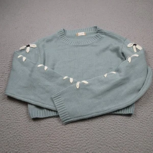 Altar'd State Sweater Womens Medium Blue Long Sleeve Pullover Crop - Picture 1 of 5