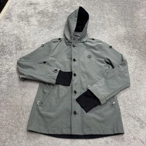 Betabrand Sudadera con Capucha Chaqueta de Cercanías Abrigo Para Hombre Gris Medio Cremallera Completa Exterior Informal - Imagen 1 de 15