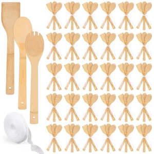 108 Pcs Bamboo Spatula Wooden Kitchen Utensil Bulk 12''wood Spoon Spatula for... - Foto 1 di 7