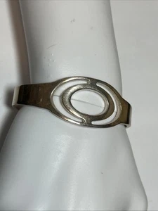 Vintage Modernist Cuff Bracelet Newbridge Silverware Cutout Design - Picture 1 of 9
