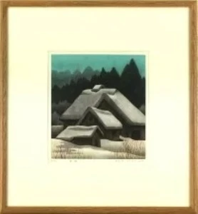 Koichi Sakamoto "Snow Thoughts" Etching Japanese Print Signed by Artist - Picture 1 of 1